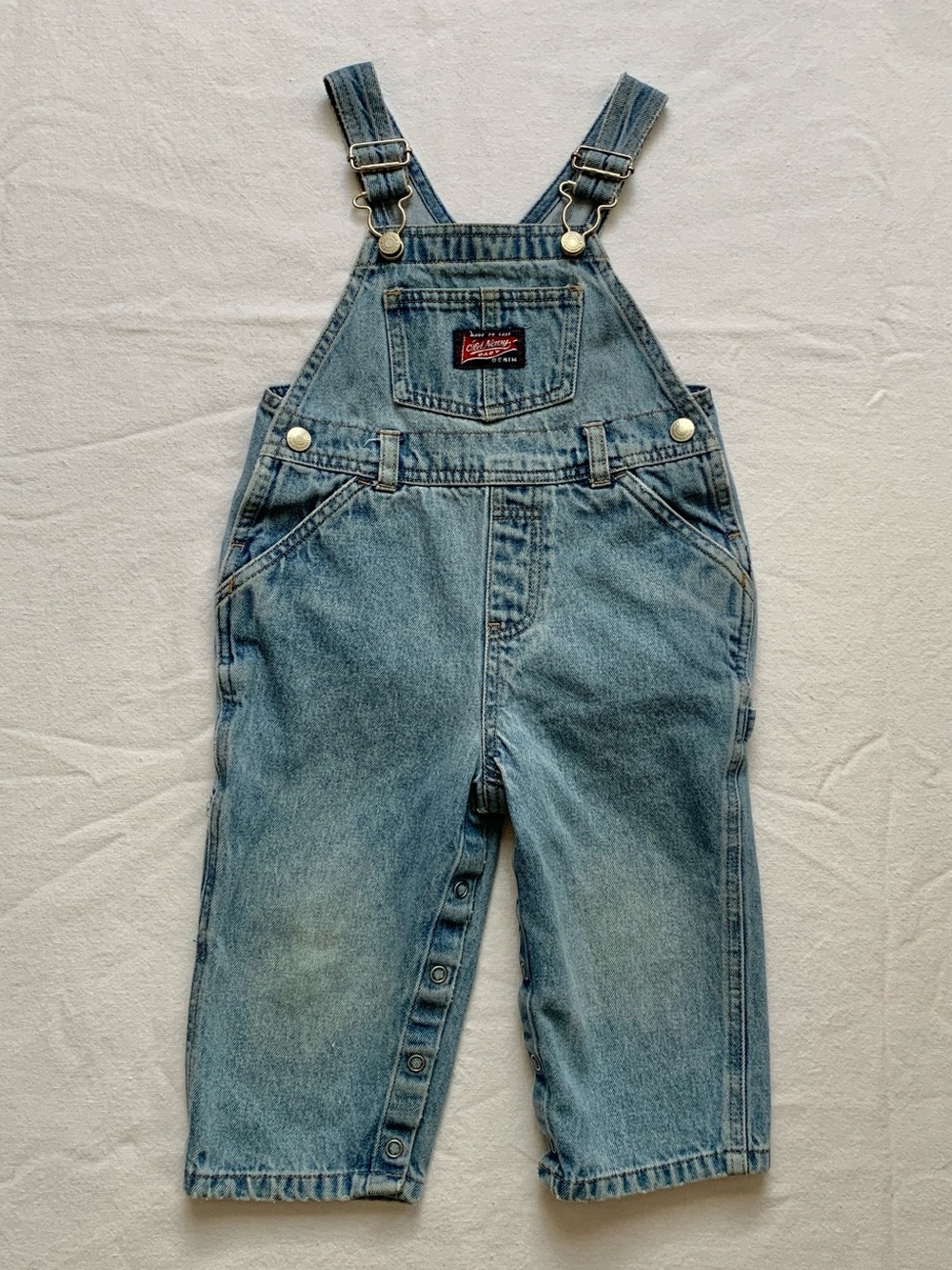 2002 Old Navy Vintage 100% Cotton Blue Jean Denim Overalls 18-24M